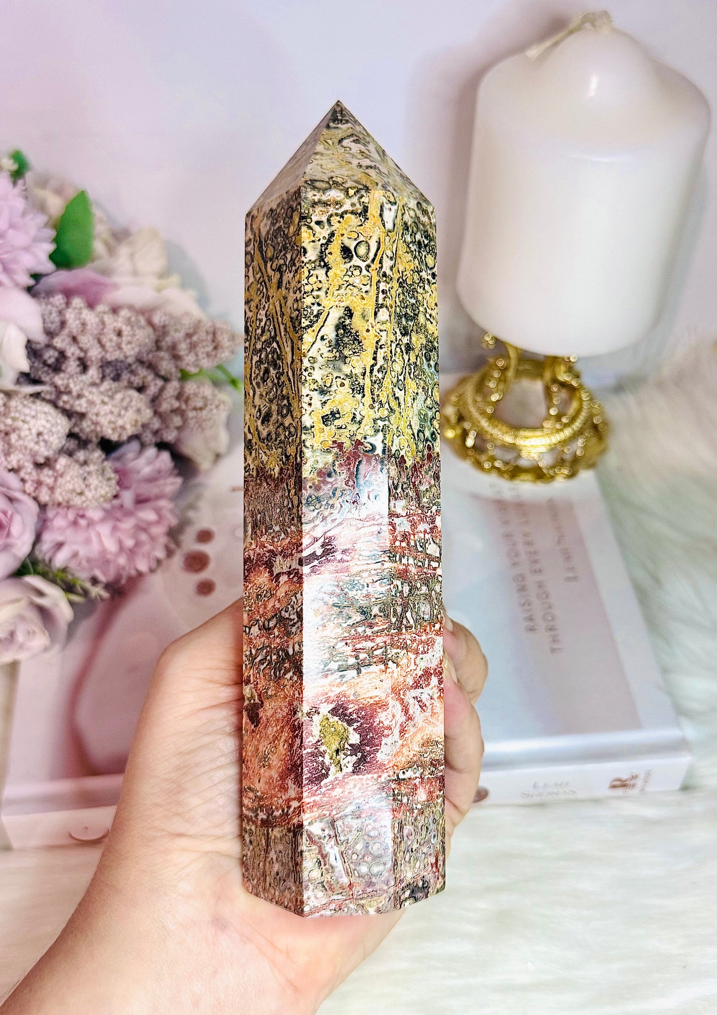 Large Leopardskin Jasper Chunky Tower 18.5cm