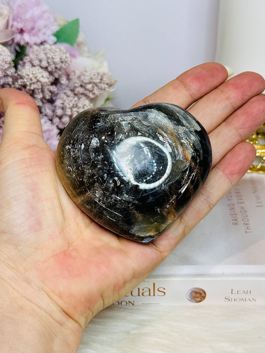 Black Moonstone Puffy Heart 243g
