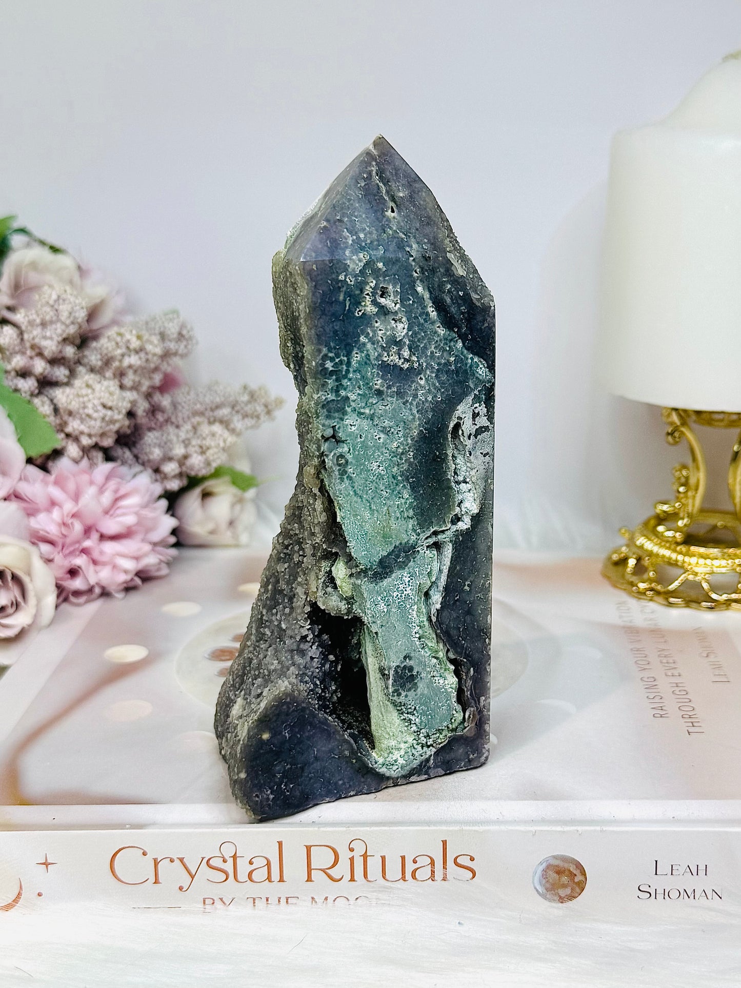 Large Grape Agate Tower 14cm 441g