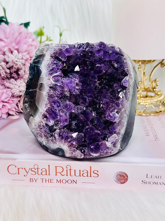 Classy & Fabulous Large 819Gram High Grade Amethyst Agate Cluster Freeform From Uruguay