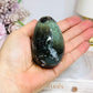Moss Agate Egg On Stand 7cm