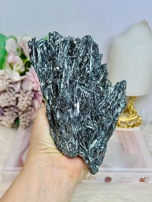 Natural Stibnite | Antimonite Large Specimen On Stand 414g