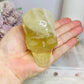 Citrine Carved Skull with Rainbows 8cm 399g