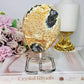 Natural Agate Geode On Silver Stand 14.5cm