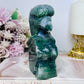 Large Perfectly Carved Moss Agate Eagle 633g 13cm