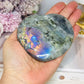 Large Labradorite Carved Heart with Purple Flash 9cm