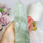 Large Green Fluorite Tower with Rainbows 15.5cm 650g