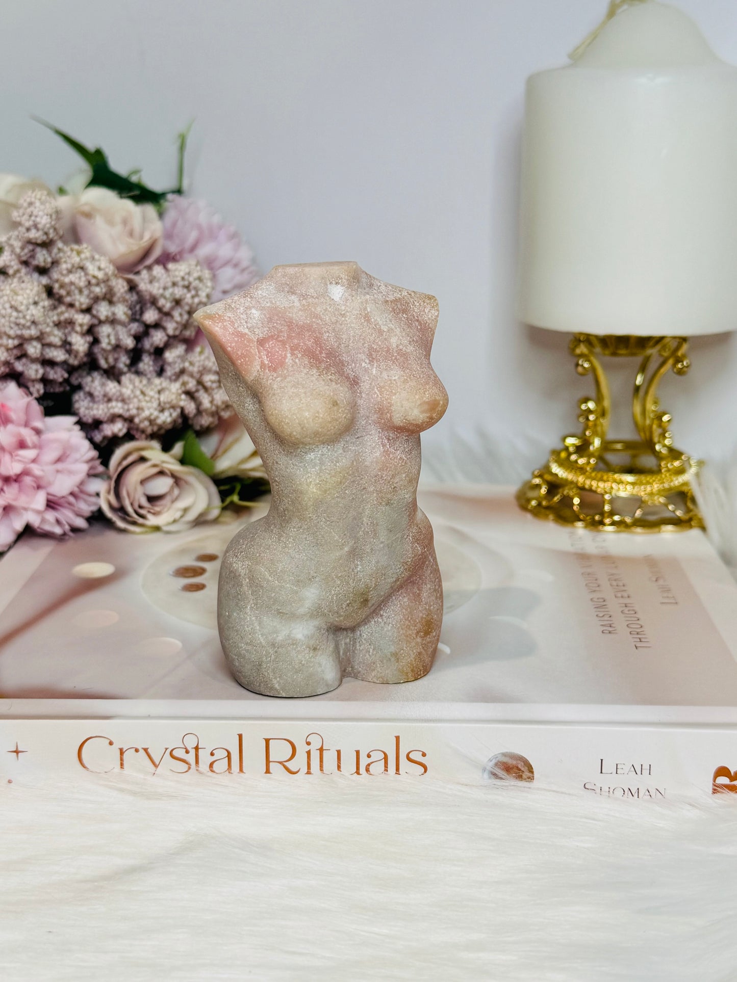 Pink Opal Carved Female Body 318g 10cm