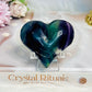 Chunky Feather Fluorite Heart on Stand 6.5cm