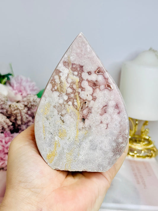 Large Pink Amethyst Druzy Flame | Freeform 464g