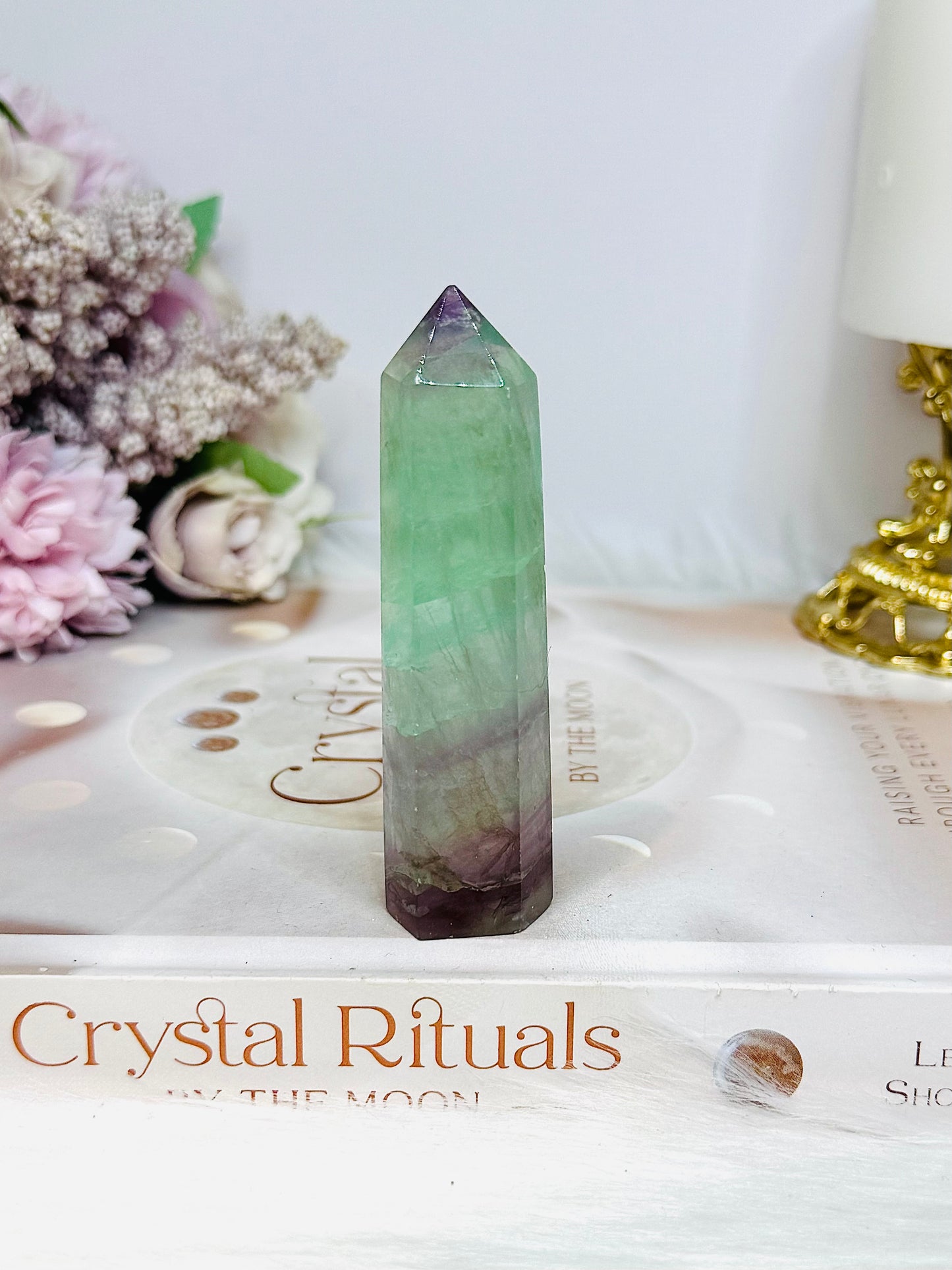 Watermelon Fluorite Tower 8.5cm