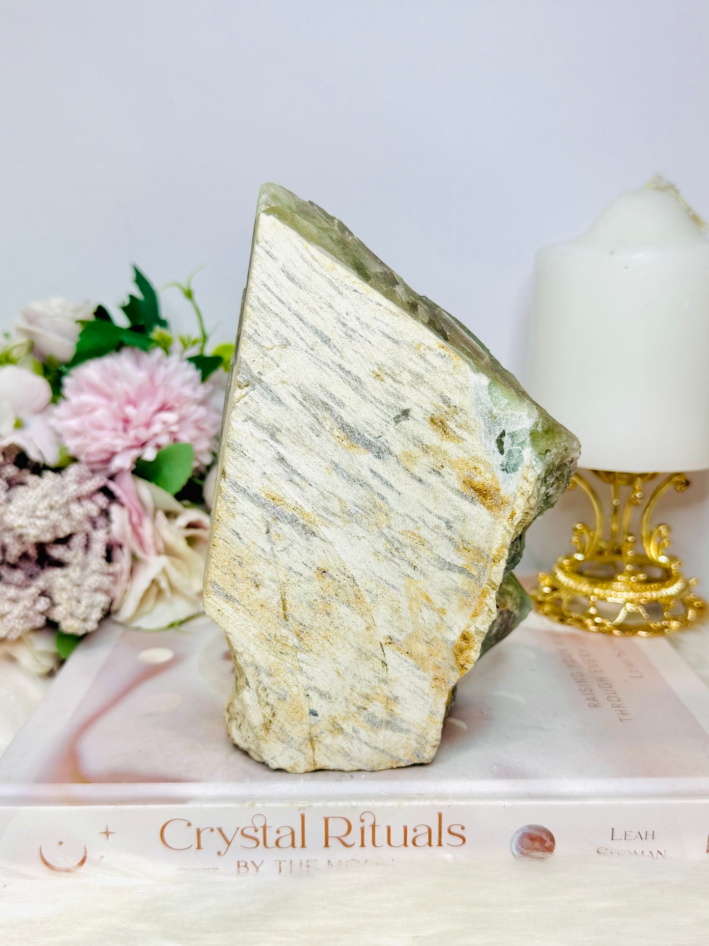 Huge Natural Green Cubed Fluorite Specimen 16cm 1.26KG