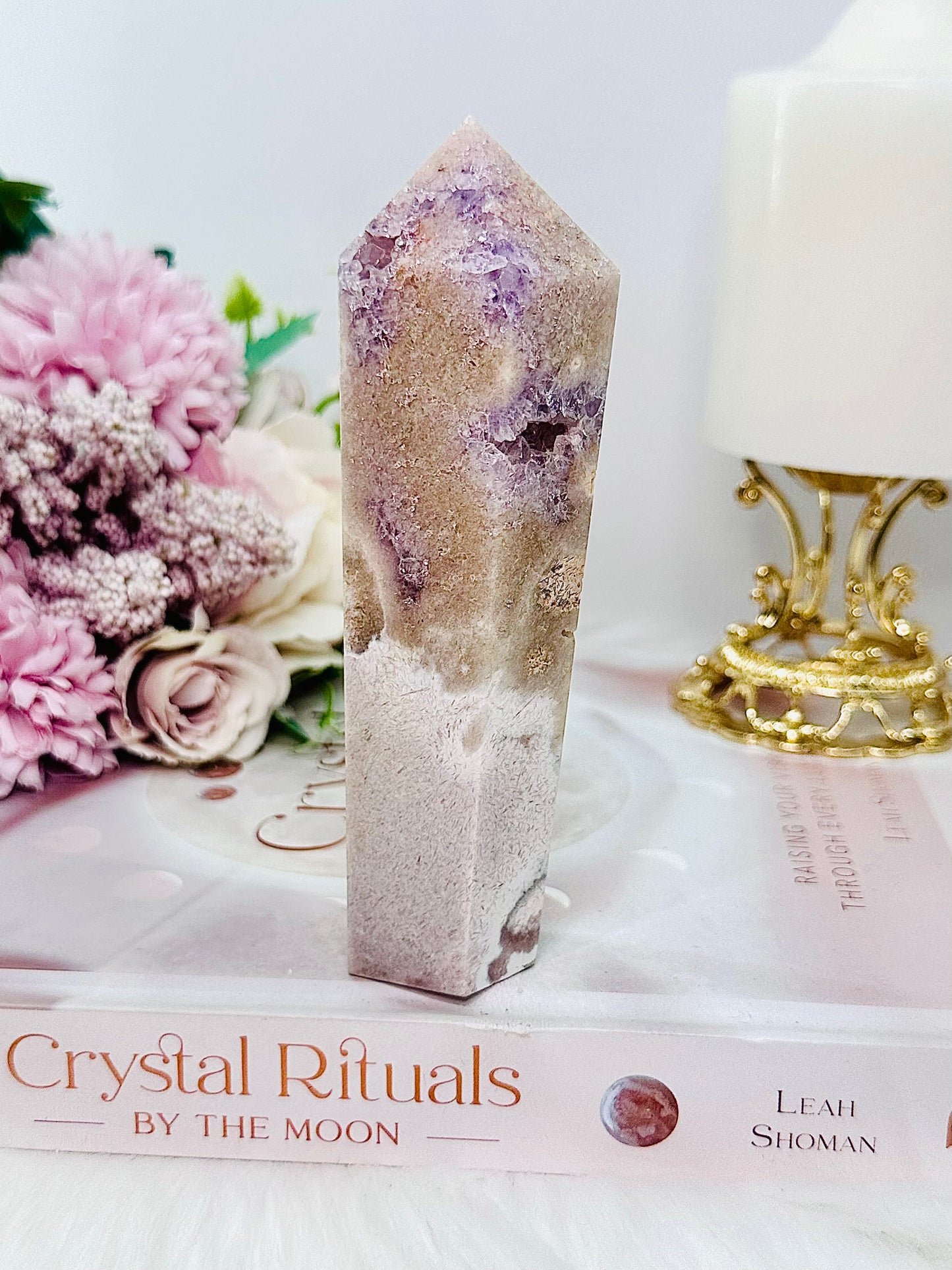 Absolutely Beautiful Druzy Pink Amethyst Obelisk | Tower From Brazil 13cm