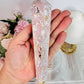 Fabulous Large 20cm Druzy Pink Agate Carved Wand on Stand