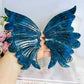 Blue Apatite Butterfly Wings on Stand 25cm ~ Discounted as right side wing has been repaired