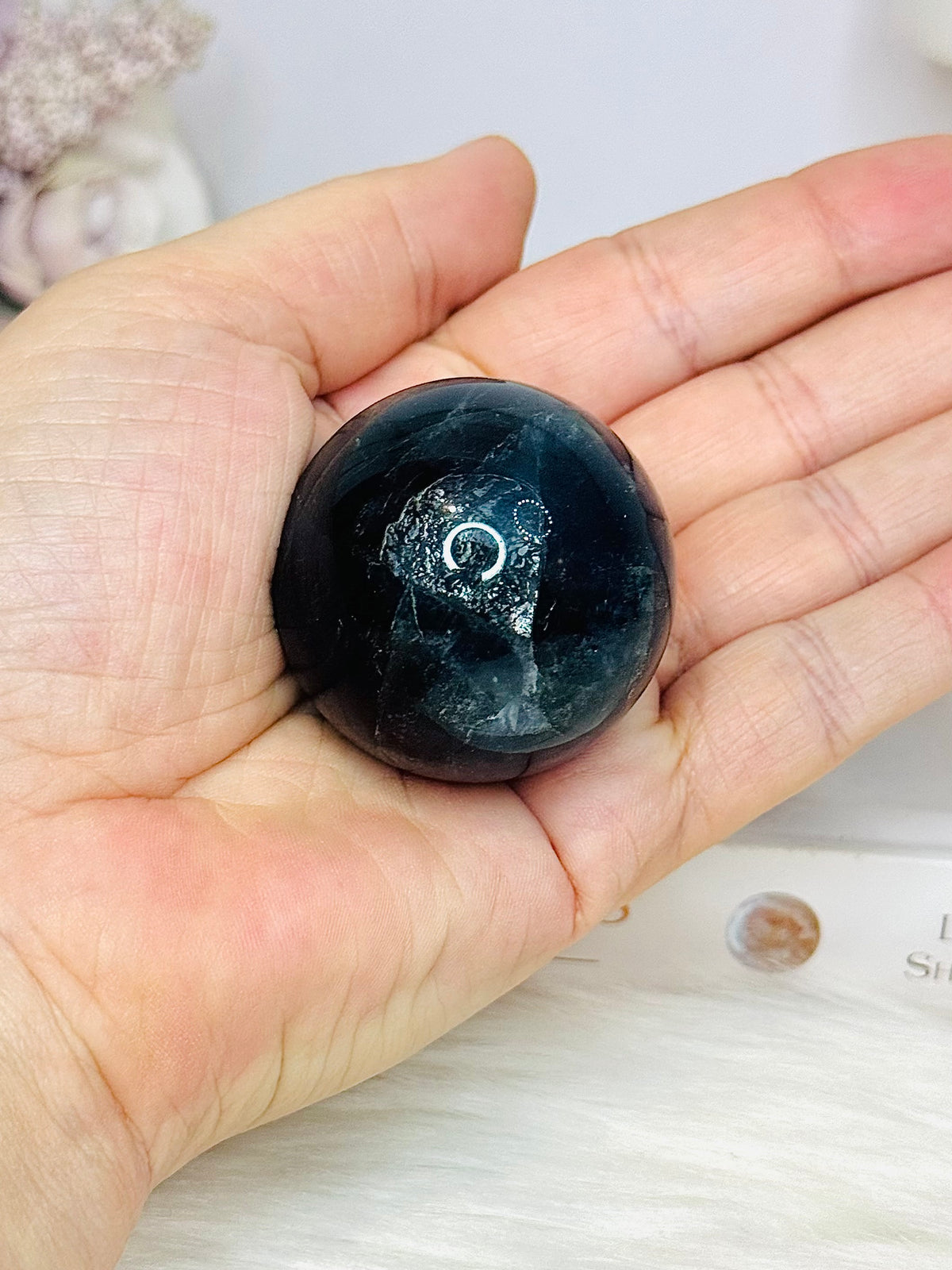 Blue Fluorite Sphere on Stand 131g