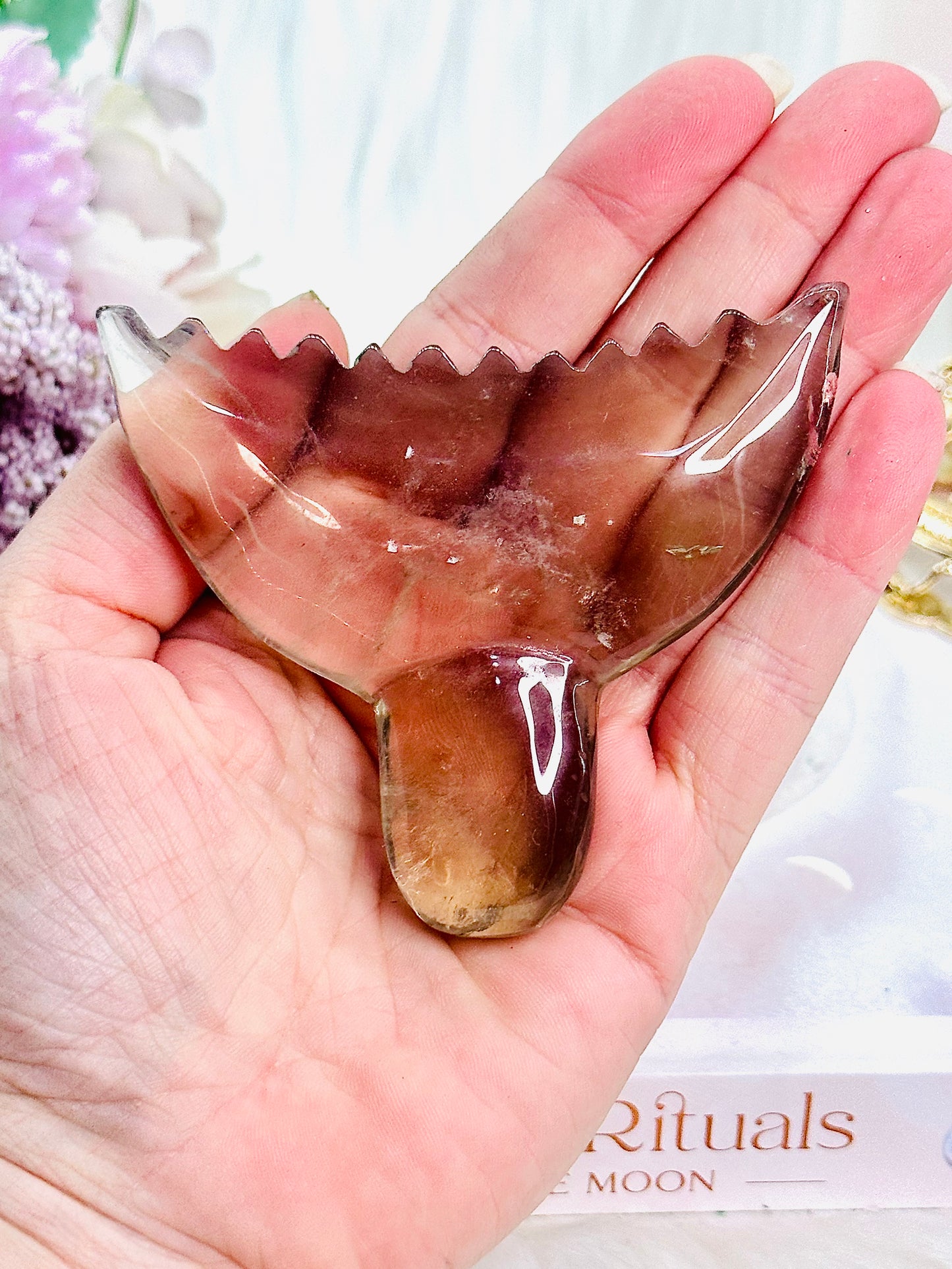 Simply Stunning Smokey Quartz Carved Whale Tail