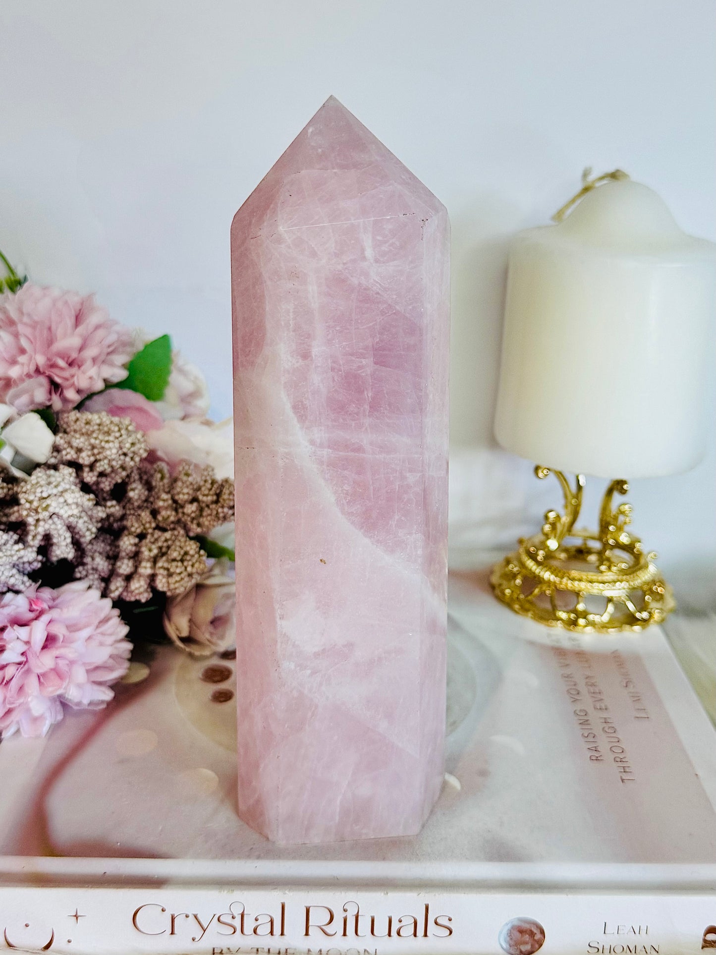 Large Rose Quartz Chunky Tower 19cm
