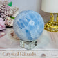Blue Calcite Large Sphere on Stand 578g