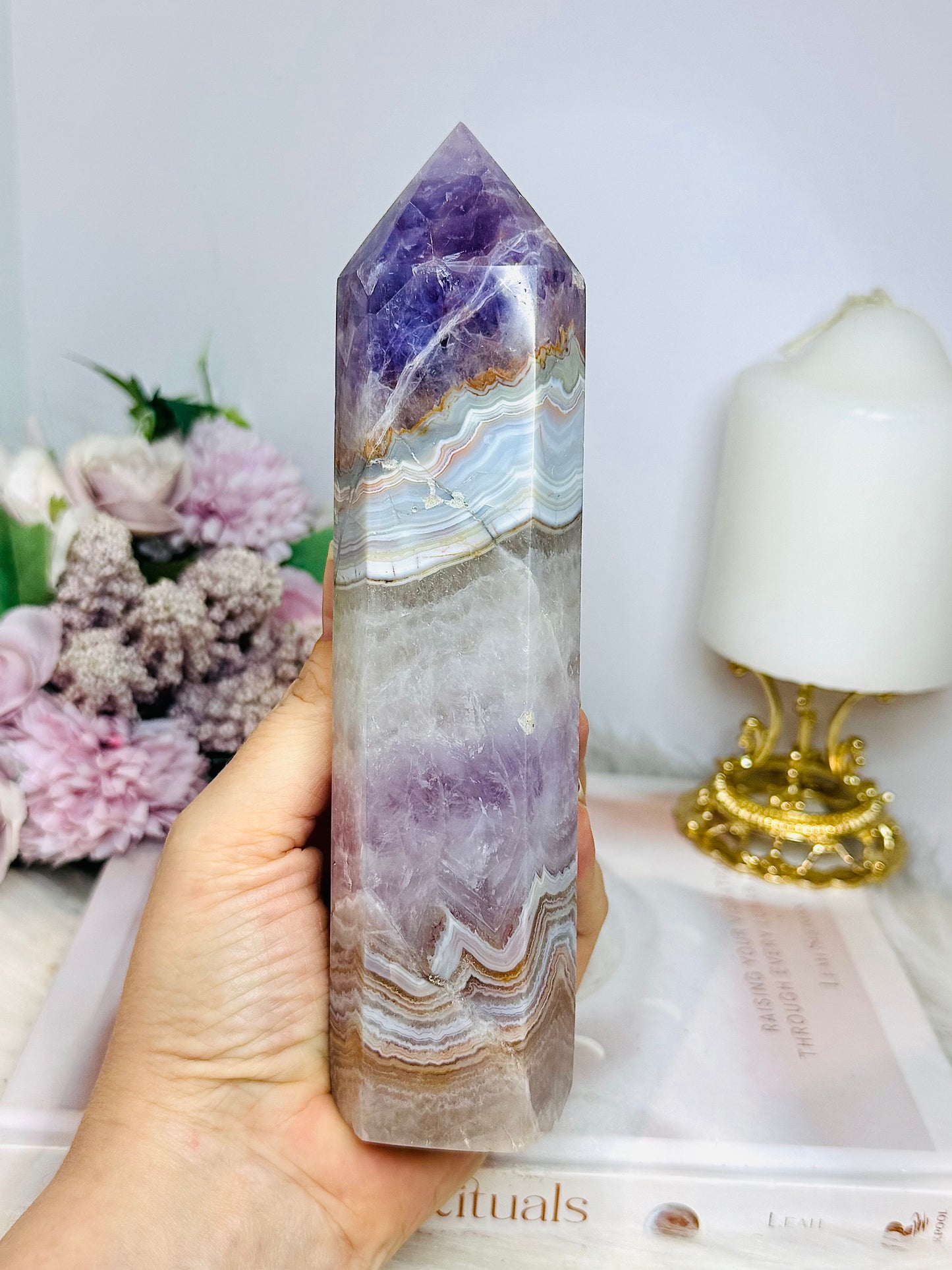 Large Amethyst X Agate Chunky Tower 17.5cm