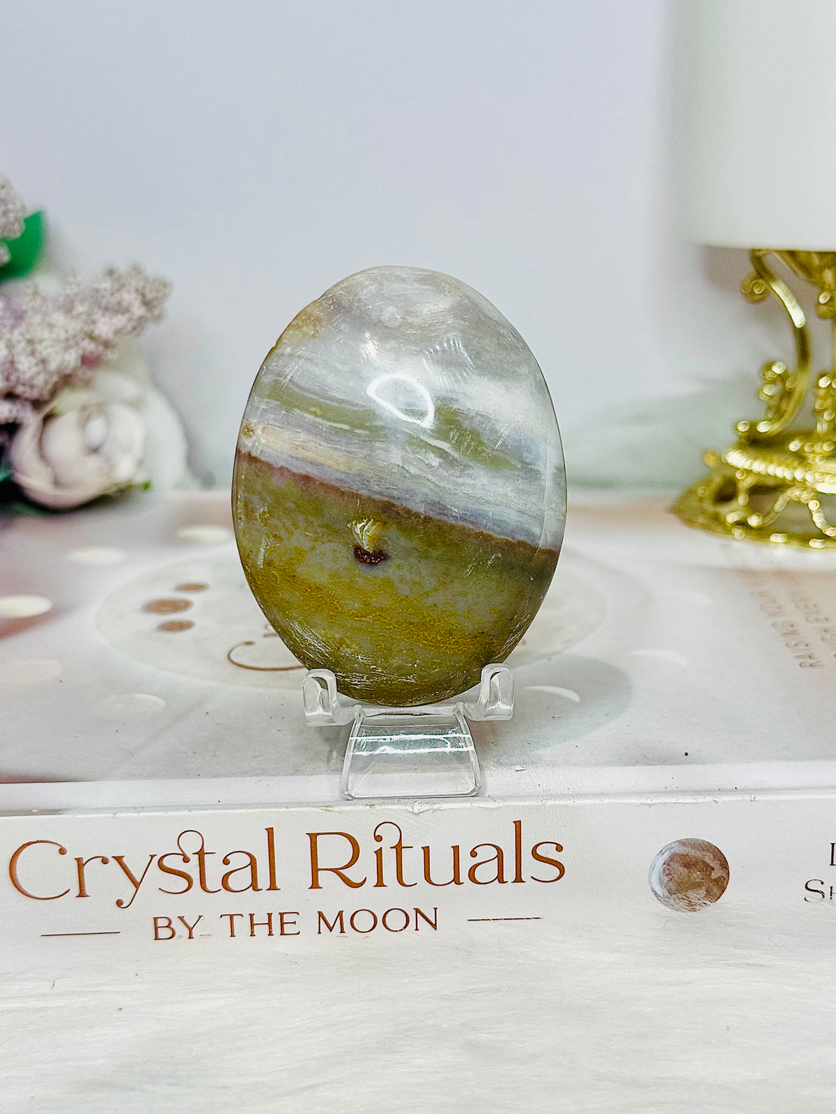 Ocean Jasper Palm Stone (stand is display only)