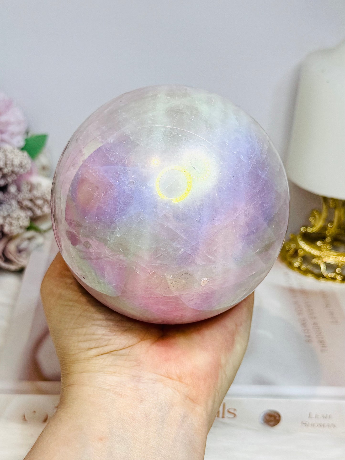 Angel Aura Rose Quartz Sphere 1.2Kg
