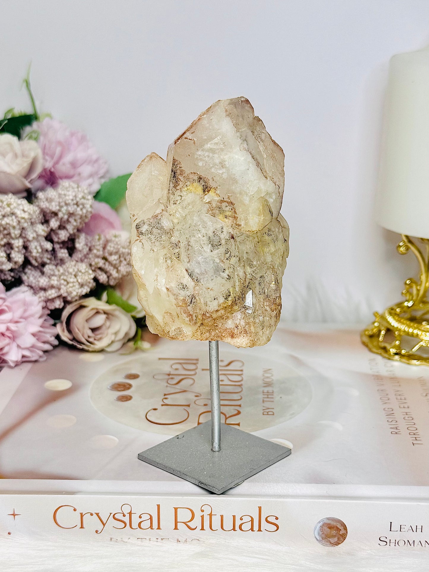 Natural Pink Lithium Cluster on Stand 13cm