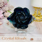 Fluorite Carved Flower On Stand 10cm 277g