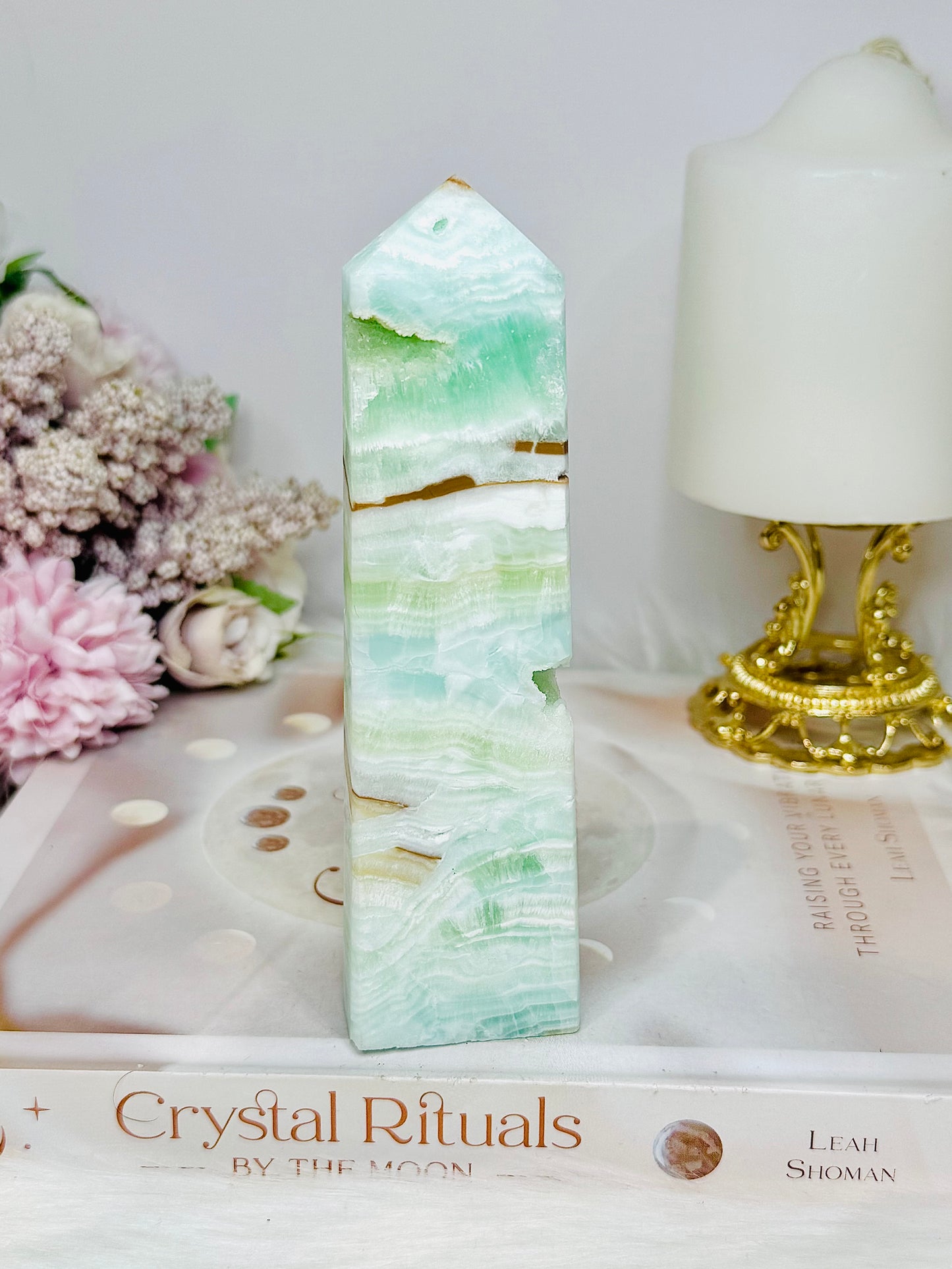 Caribbean Calcite Druzy Tower 14cm