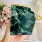 Absolutely Stunning Large Chunky 1.82KG Green Fluorite Gold Plated Book Ends