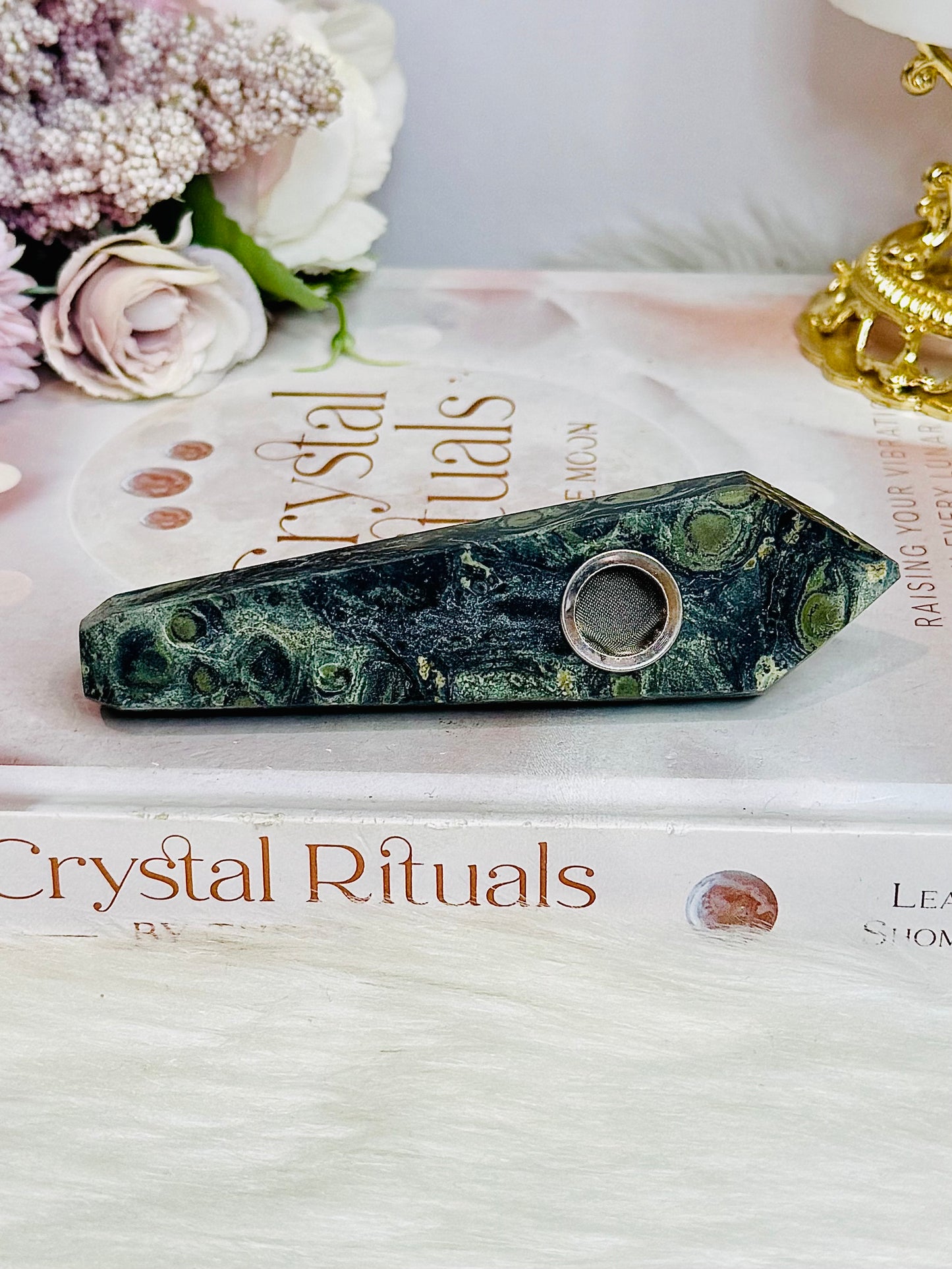 Kambaba Jasper Pipe 11cm (Chip on tip)