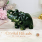 Green Jade Carved Elephant 8cm
