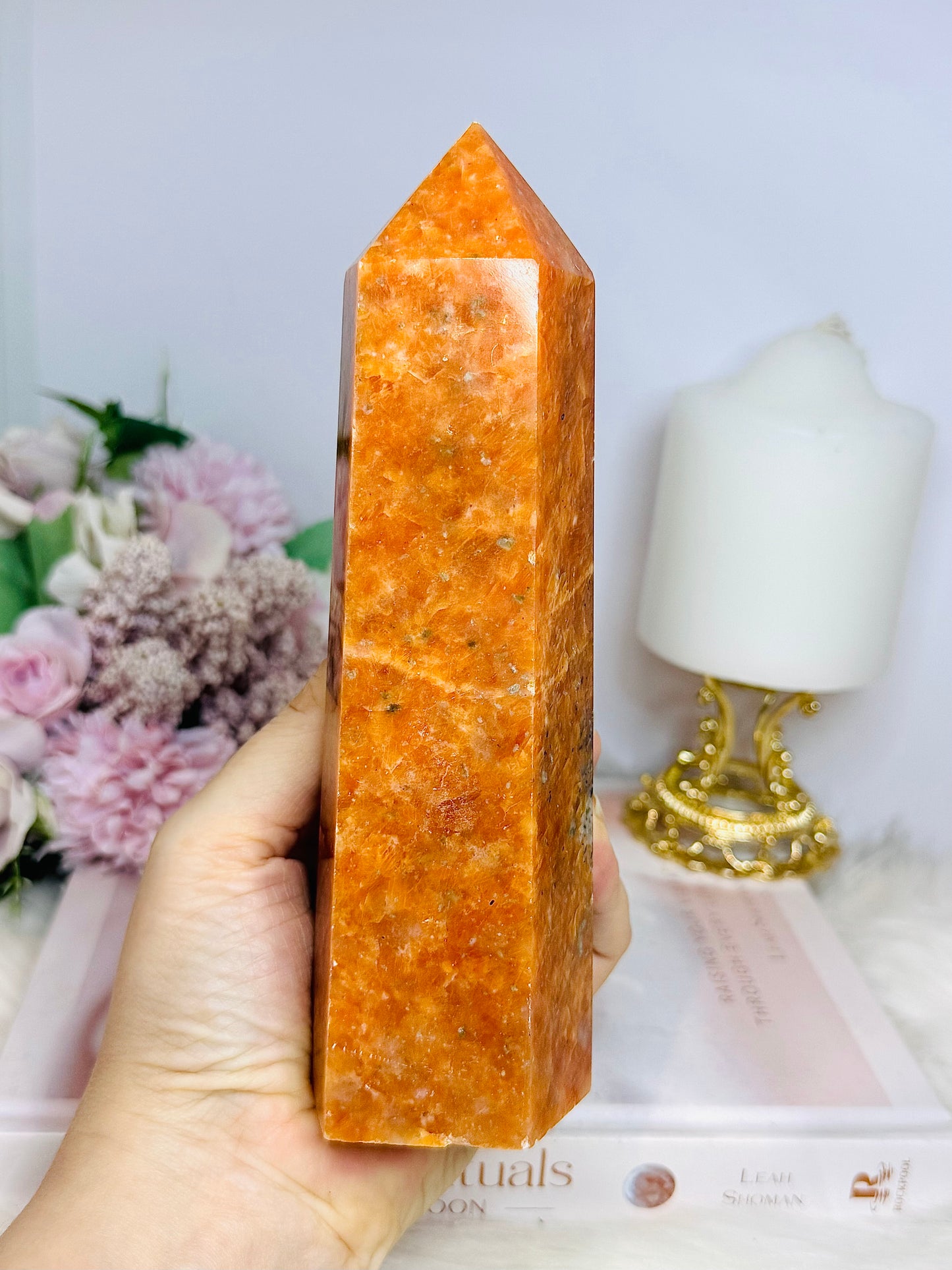 Large Sunstone Tower 1.6KG 18cm