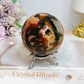 Large Red Moss Agate Druzy Sphere on Stand 452g