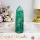 Green Fluorite Tower with Rainbows 8cm