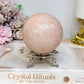 Large Pink Amethyst Druzy Sphere on Stand 406g