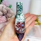 Red & Green Moss Agate Carved Large Snail 14cm