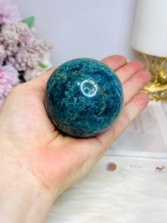Blue Apatite Sphere on Stand 382g