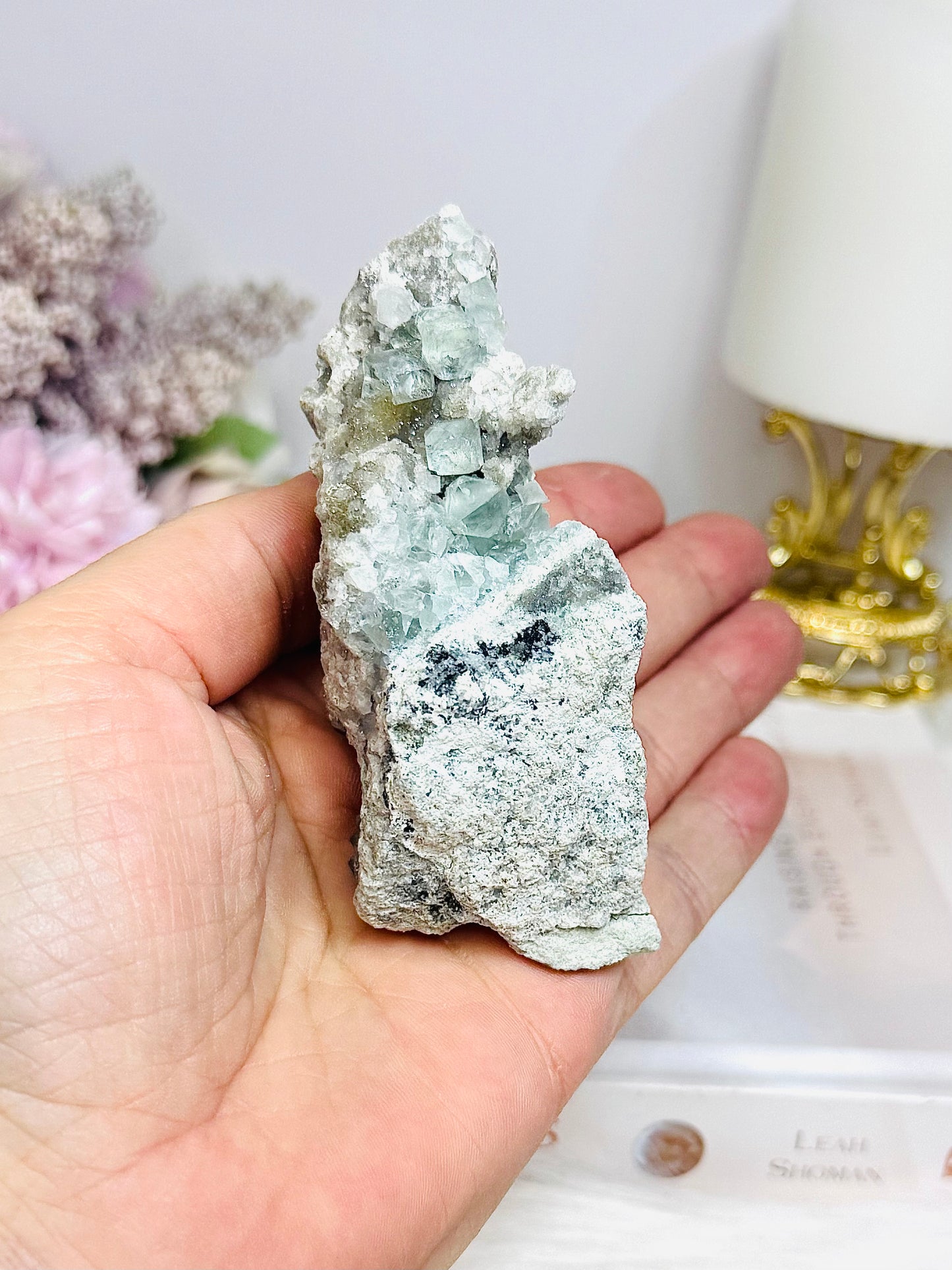 Cubed Blue Fluorite on Matrix 144g