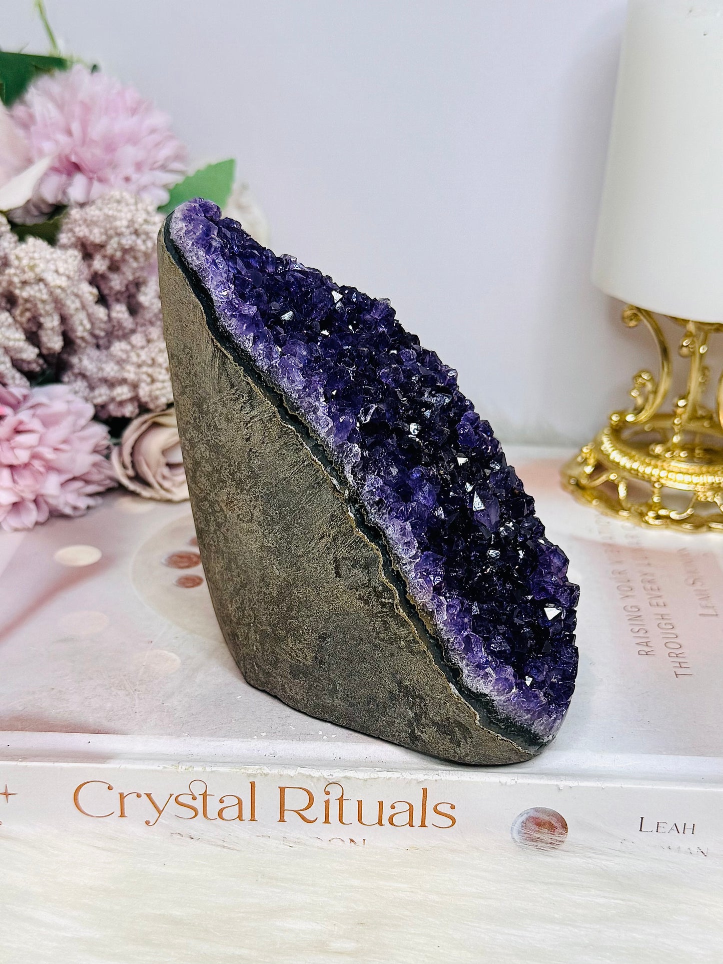 High Grade Deep Purple Amethyst Base Cut Cluster 10cm 609cm