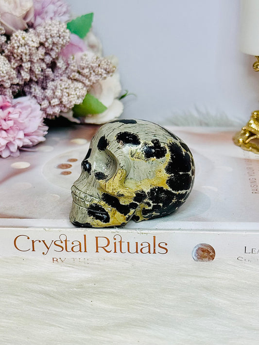 Picture Jasper Carved Skull 6.5cm 205g