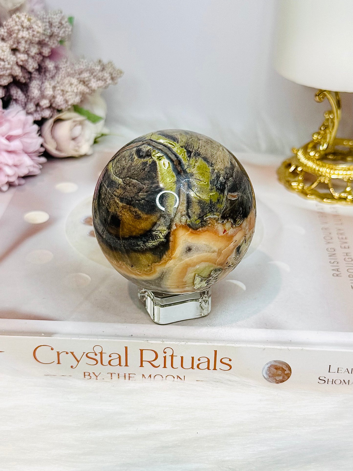 Money Agate Sphere On Stand 334g