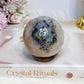 Natural Dentrictic Agate Druzy Sphere On Stand 333g