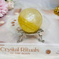 Golden Healer Sphere with Rainbows On Stand 163g