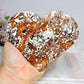Large Money Agate Carved Heart on Stand 15cm