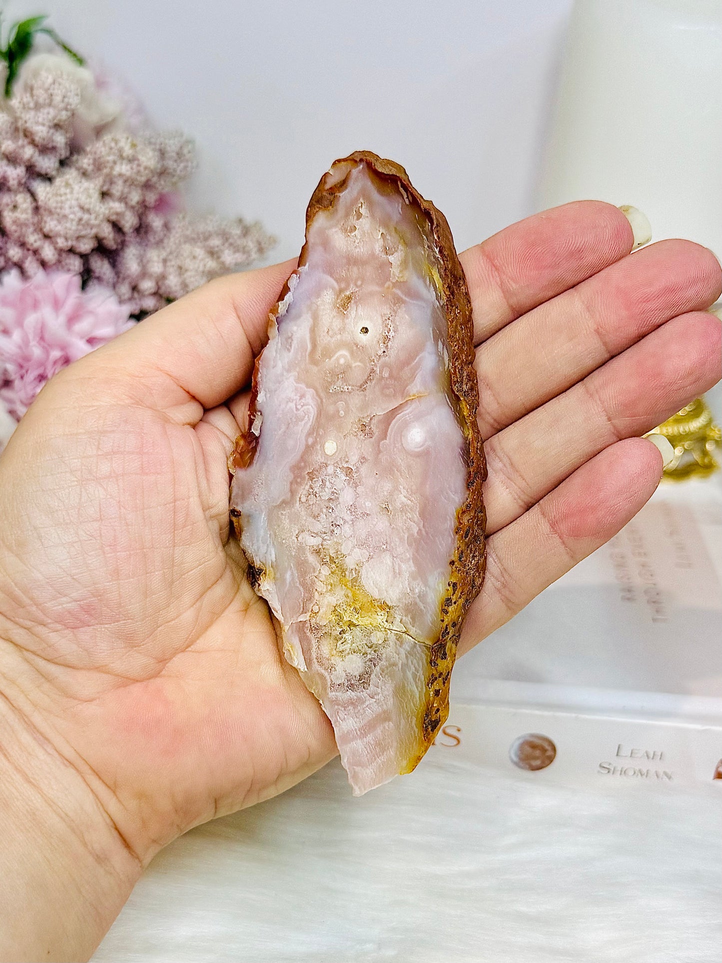 Pink Amethyst Slab On Stand 12cm