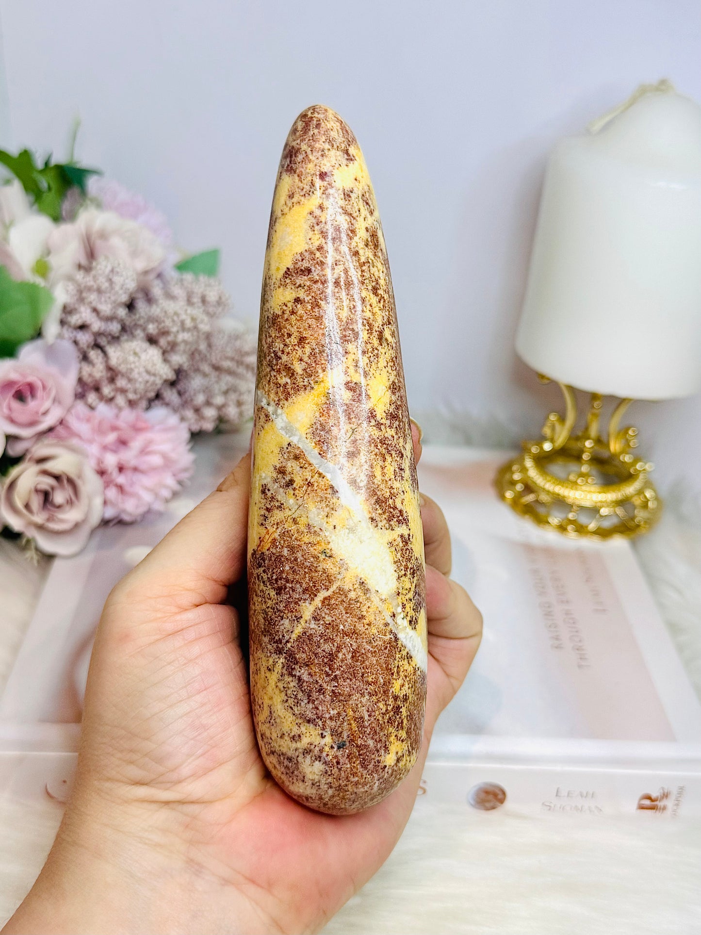 Large Pink Tourmaline Chunky Massage Wand 16cm 370g