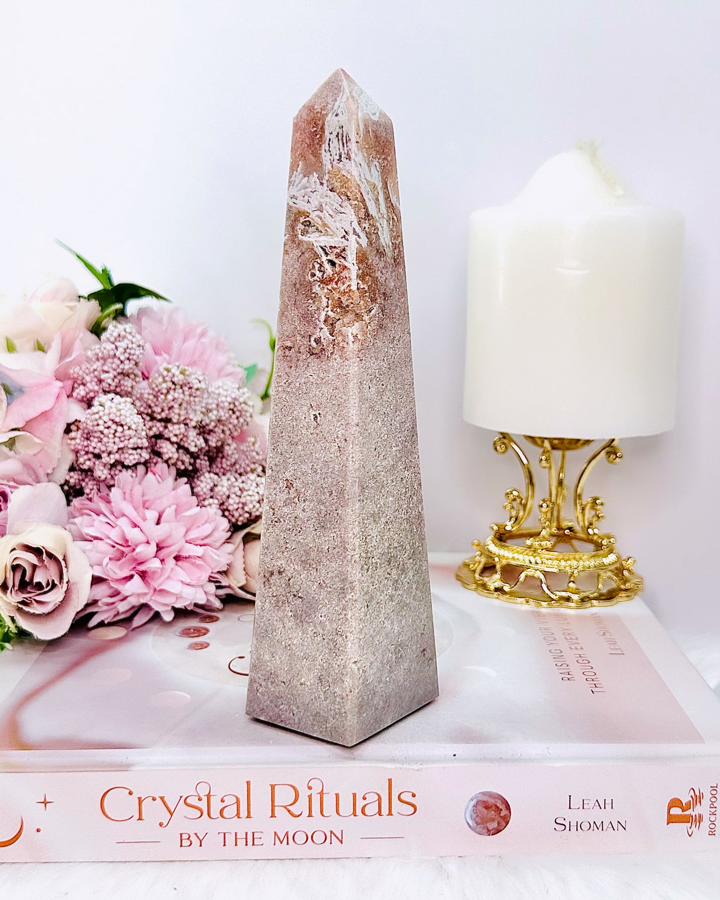 Stunning 18cm Tall Pink Amethyst Obelisk | Tower From Brazil