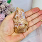 Flower Agate Carved Flame 8cm