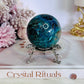 Absolutely Incredible High Grade Chrysocolla Sphere on Stand 198grams